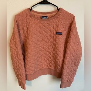 Patagonia Organic Cotton Quilt Crew Pullover Women's Medium Salmon Pink